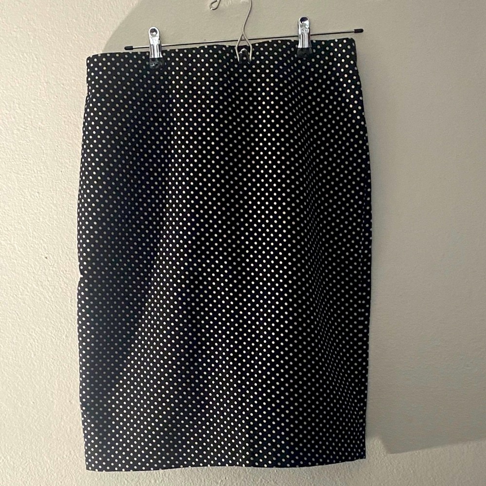 Philosophy Black and White Dot A-Line Skirt